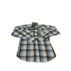 Vtg Panhandle Slim Western Shirt 16 Large Pearl Snap Lightweight Made in USA NEW
